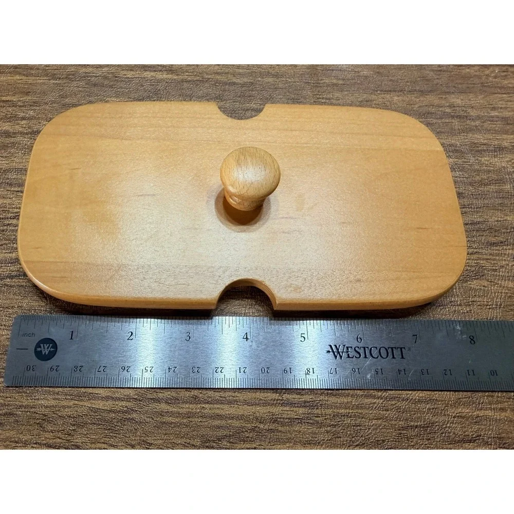 Longaberger Woodcrafts Basket Lid Rectangular Light Wood with Knob 8.5x4.5